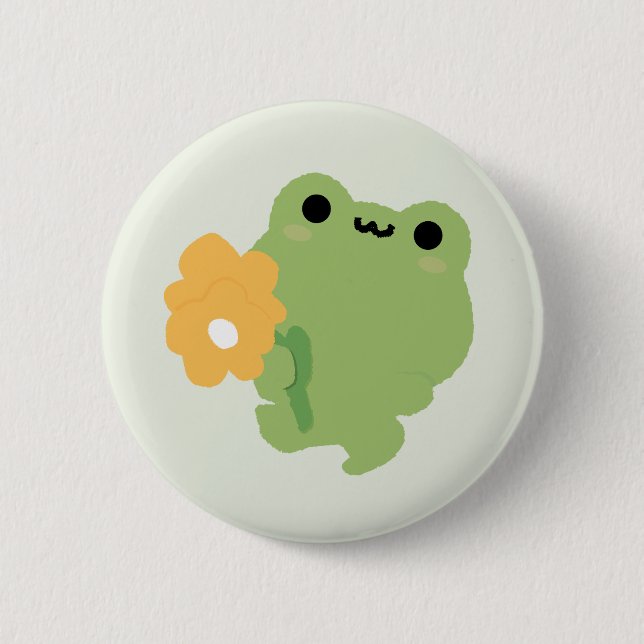 Niedlich-Romantischer Frosch Button (Vorderseite)