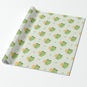 Niedlich-Romantischer Frosch Geschenkpapier