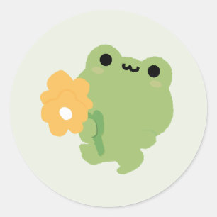 Niedlich-Romantischer Frosch Runder Aufkleber