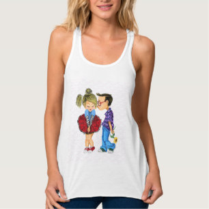 Niedlich Romantisches Paar - Liebe Herz - Kiss Tank Top