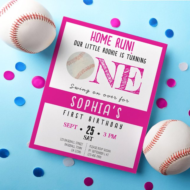 Niedlich Rookie Baseball Budget Girl 1. Geburtstag (Von Creator hochgeladen)