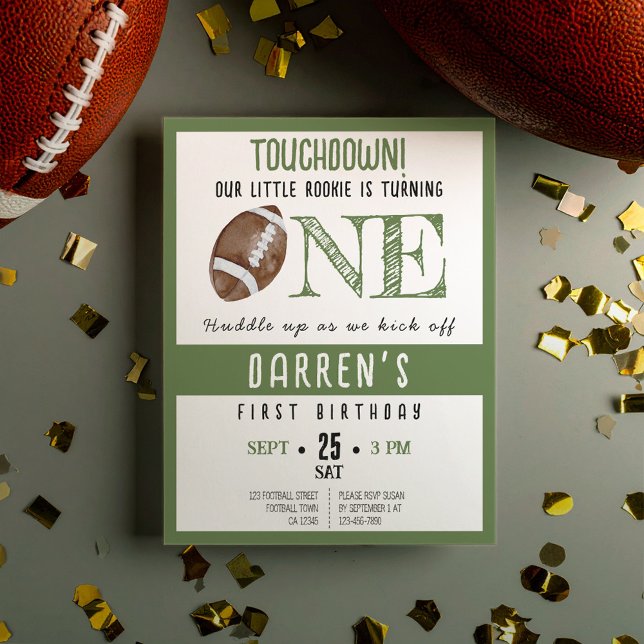 Niedlich Rookie Football Budget 1. Geburtstag Einl (Von Creator hochgeladen)