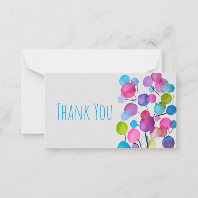 Niedlich rosa abstrakte Kunstbaum Mitteilungskarte (Vorderseite)