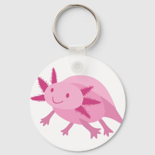 Niedlich rosa Albino Axolotl Schlüsselanhänger