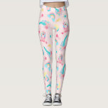 Niedlich rosa Aquamarine Einhornbahn Regenbogen Leggings<br><div class="desc">Dieses niedliche und magische Muster ist perfekt für die lustige und trendige Frau oder das Mädchen. Es zeigt handgezeichnet Illustrationen von Einhörnern, Blume mit Blätter, Regenbögen und Sternschnuppen auf einem schlichten rosa Hintergrund. Das Design ist in Bläschen in Rosa, Rosa, Rosa, aquamarin-Grün, Perwinkelblau, lila, Gelb und Orange gehalten. Es ist...</div>