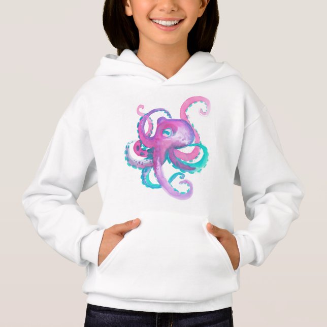 Niedlich rosa Aquarellhaut   Hoodie (Vorderseite)