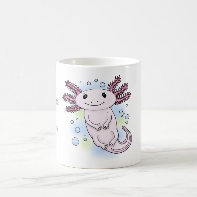 Niedlich rosa axolotal mexicanischer Fisch Haustie Kaffeetasse (Mittel)