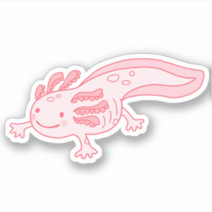 Niedlich rosa Axolotl Aufkleber