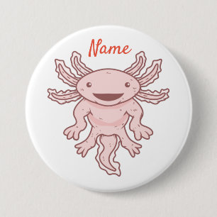 Niedlich rosa Axolotl Thunder_Cove  Button