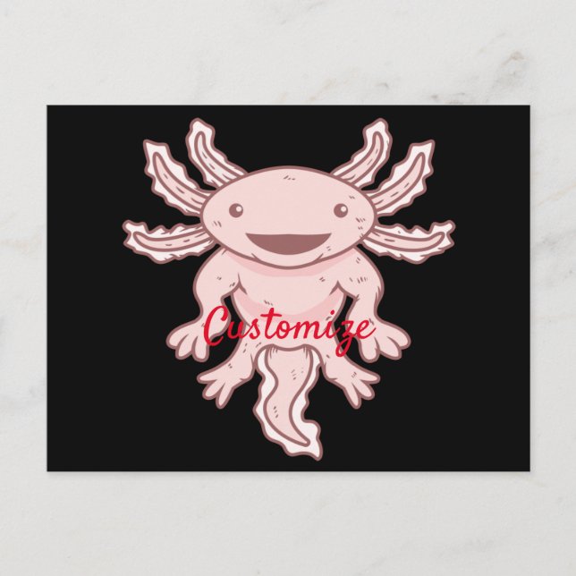 Niedlich rosa Axolotl Thunder_Cove Postkarte (Vorderseite)