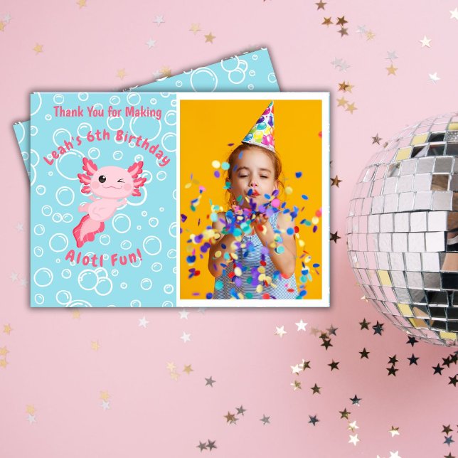 Niedlich rosa Axolotl unter dem Meer Geburtstag Dankeskarte (Von Creator hochgeladen)