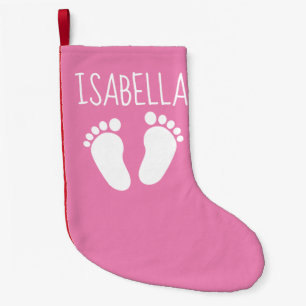 Niedlich rosa Babyfüße Fleece 1. WeihnachtsStrum Kleiner Weihnachtsstrumpf