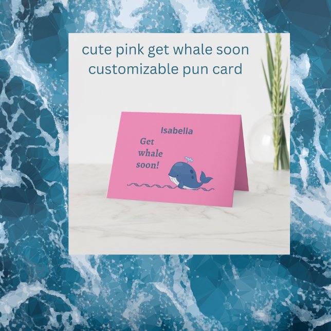 niedlich rosa bekommen Wal bald Puppenkarte Karte (cute pink get whale soon
customizable pun card  Hobinishop)