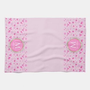 Niedlich-rosa-Blume-Muster, Girl-Floral-Design Geschirrtuch
