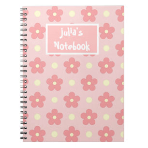 Niedlich-Rosa-Blume Spiral-Foto-Notebook Notizblock