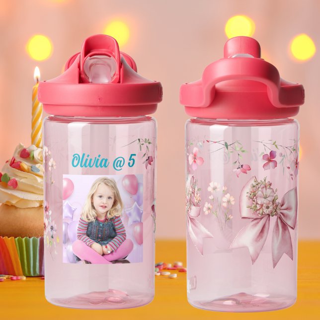 Niedlich rosa Blumenbeutel Girl Foto Wasser Flasch Trinkflasche (Von Creator hochgeladen)