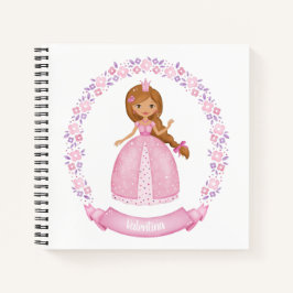Niedlich rosa BlumenPrinzessin Notizbuch
