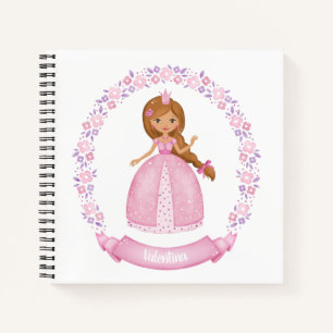 Niedlich rosa BlumenPrinzessin Notizbuch