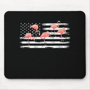 Niedlich rosa Cartoon Flamingo USA Flag Zookeeper Mousepad