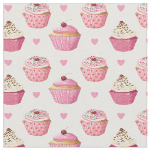 Niedlich rosa Cupcakes Druckstoff Stoff
