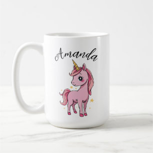 Niedlich Rosa Einhorn Sterne Girl Kaffeetasse