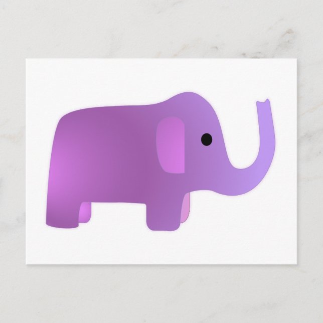 Niedlich-rosa-Elefant Postkarte (Vorderseite)