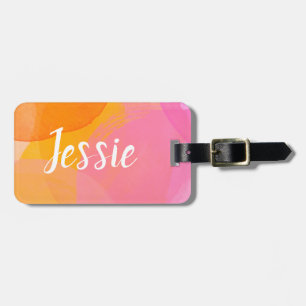 Niedlich rosa Farbe benutzerdefinierte Skriptmonog Gepäckanhänger