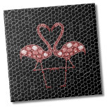 Niedlich rosa Flamingo Fliese<br><div class="desc">Ein niedlicher abstrakt rosa Flamingo-Druck, denn Flamingos sind schön und was Girly Girly Girl nicht Liebe Flamingos! Diese zwei küssen Flamingos schaffen ein kleines Herz in der Mitte. Sie sind aus Mosaikfliesen gefertigt und wirken modern und abstrakt. Ob Sie gewollt haben, diese Kachel als kleinen Untersetzer oder Trivet für einen...</div>