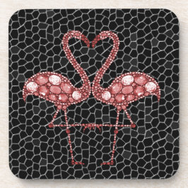 Niedlich rosa Flamingo Getränkeuntersetzer