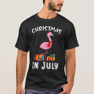 Niedlich rosa Flamingo in der Weihnachtsmannmütze T-Shirt