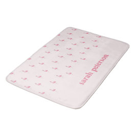Niedlich rosa Flamingo individuelle Name pink Badematte