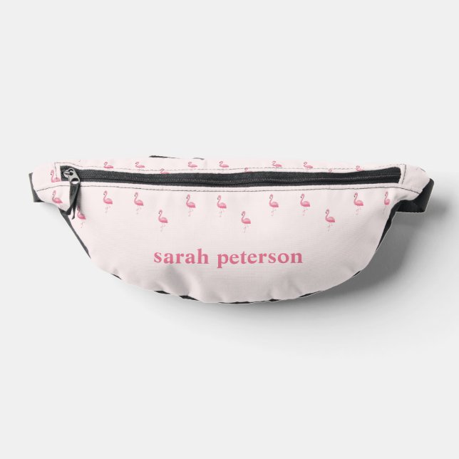 Niedlich rosa Flamingo individuelle Name pink Bauchtasche (Ablage )