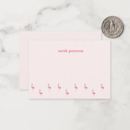 Niedlich rosa Flamingo individuelle Name pink Mitteilungskarte