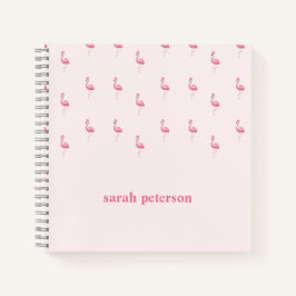 Niedlich rosa Flamingo individuelle Name pink Notizbuch