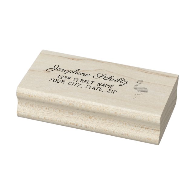 Niedlich-rosa-Flamingo-Label Gummistempel (Stempel)