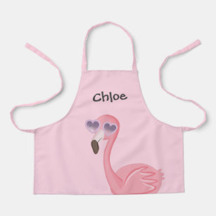 Niedlich rosa Flamingo mit Herzsonne Schürze
