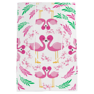 Niedlich rosa Flamingo Mittlere Geschenktüte