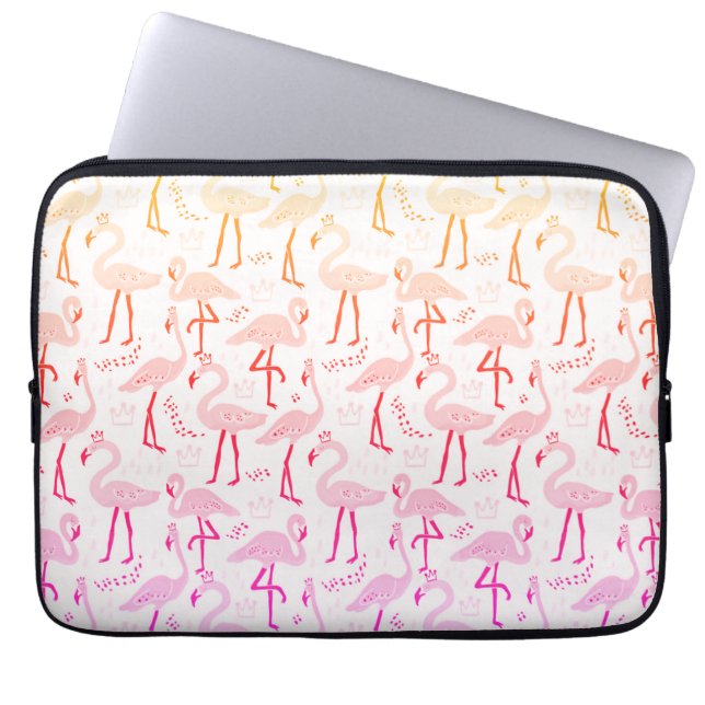 Niedlich rosa Flamingo Notebook-Ärmel Laptopschutzhülle (Vorderseite)