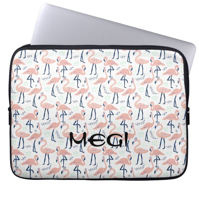 Niedlich rosa Flamingo Notebook-Ärmel Laptopschutzhülle (Vorderseite)