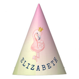 Niedlich rosa Flamingo Ombre Streifen Partyhütchen