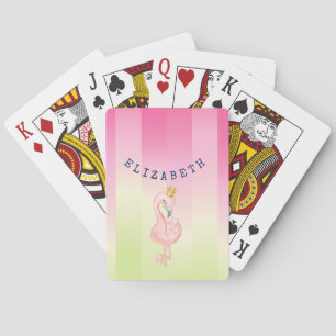 Niedlich rosa Flamingo Ombre Streifen Spielkarten