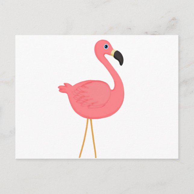 Niedlich rosa Flamingo Postkarte (Vorderseite)