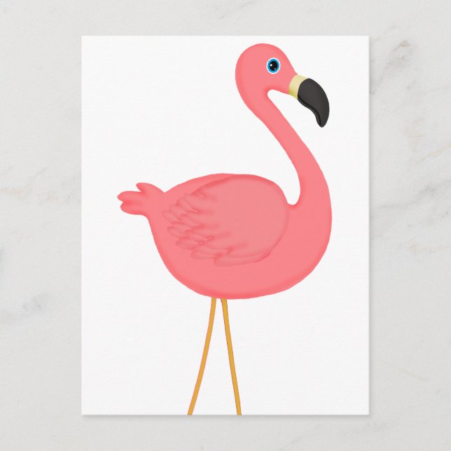Niedlich rosa Flamingo Postkarte (Vorderseite)