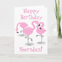 Niedlich rosa Flamingo Trio Cartoon Illustration