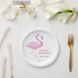 Niedlich rosa Flamingo Tropical Theme Brautparty Pappteller
