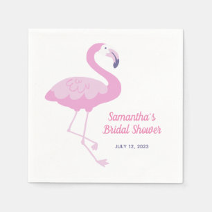 Niedlich rosa Flamingo Tropisches Brautparty Serviette