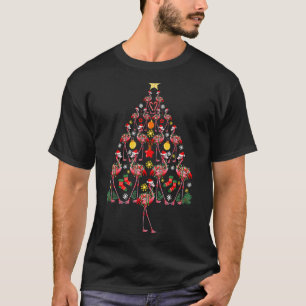 Niedlich rosa Flamingo Weihnachtsbeleuchtung Trepp T-Shirt