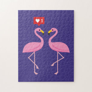 Niedlich rosa Flamingo wie Herzpastel