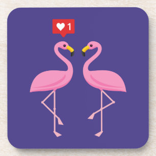 Niedlich rosa Flamingo wie Herzpastel Getränkeuntersetzer