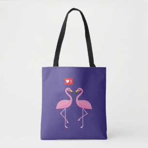 Niedlich rosa Flamingo wie Herzpastel Tasche
